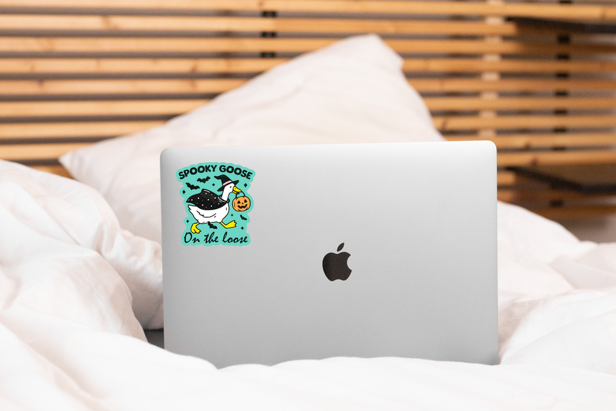 Spooky Goose on the Loose Sticker - silly, halloween, fall