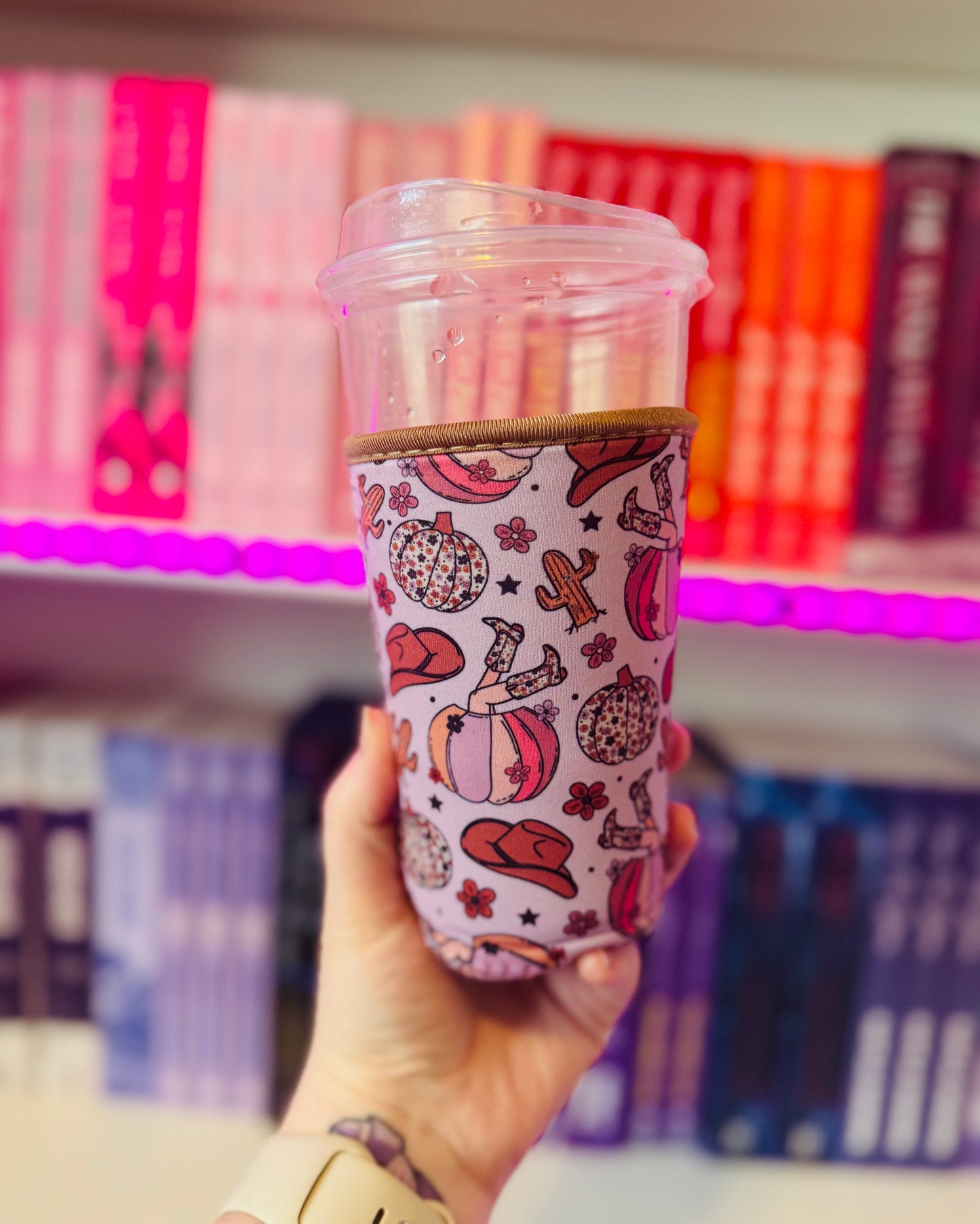 Fall Cowgirl Cup Koozie