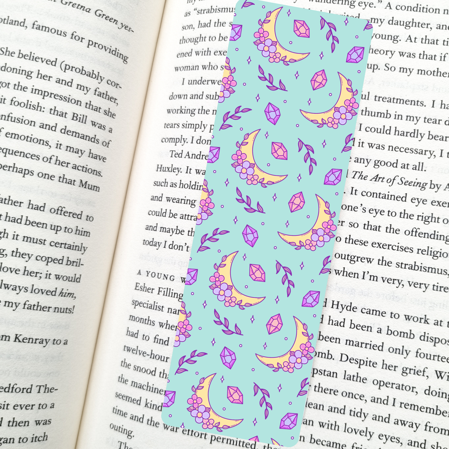 Crystal Moons Bookmark | Soft Matte Laminated