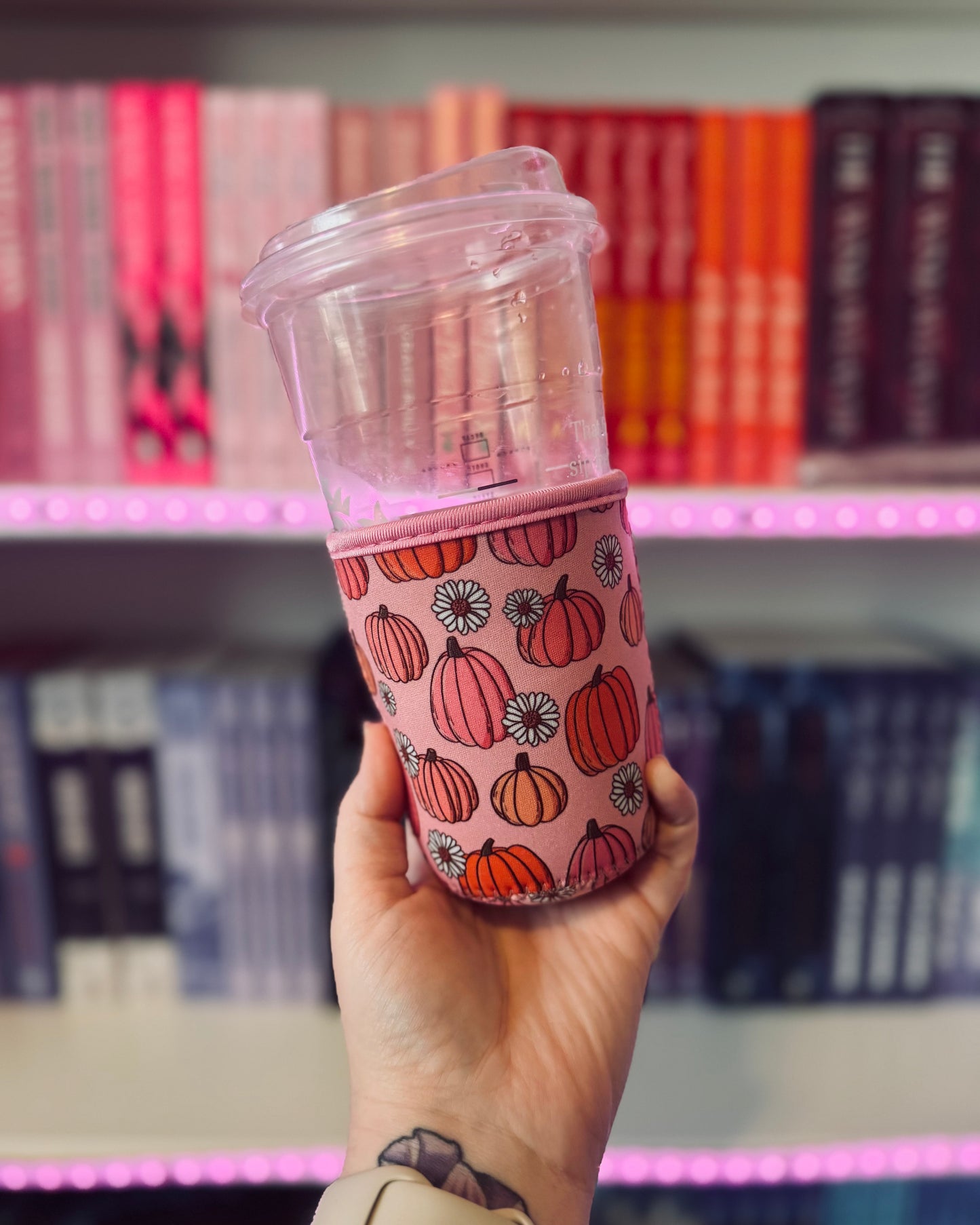 Fall Flower Pumpkin Koozie