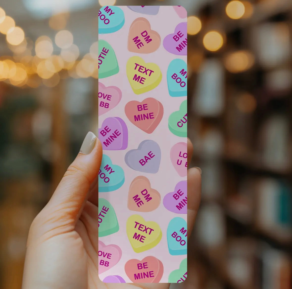 Pink Conversation Heart Bookmark