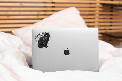 Black Cat Energy Sticker - pet, animal, kitten, halloween