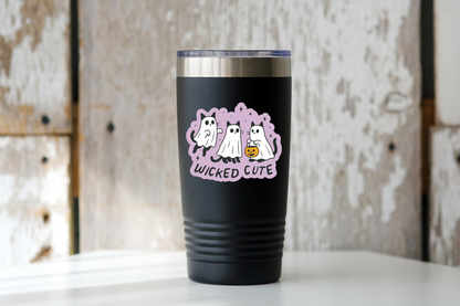 Wicked Cute Sticker - ghost, halloween, black cat, fall