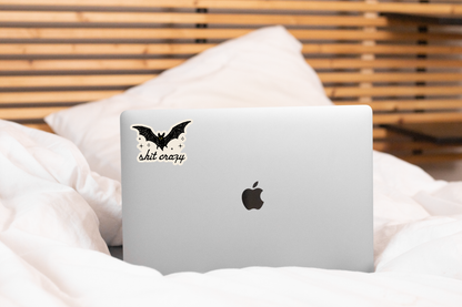 Bat Shit Crazy Sticker - halloween, spooky, fall, funny