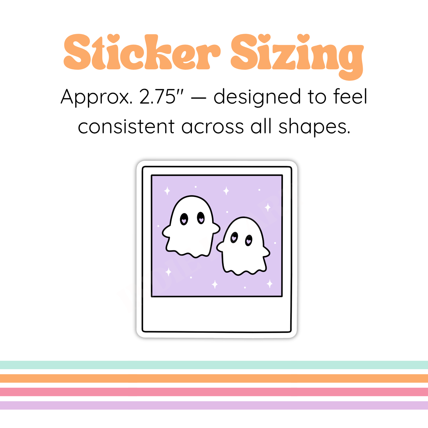 Cute Ghost Polaroid Sticker | Midnight Reader