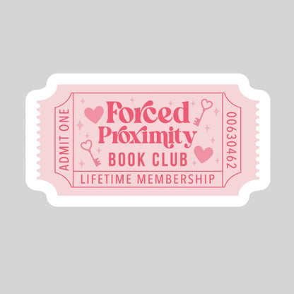 Forced Proximity Book CLub Book Reader Sticker – 3" Waterproof Bookish Sticker with Holo Overlay – Reading, Books, Bookstore Merch