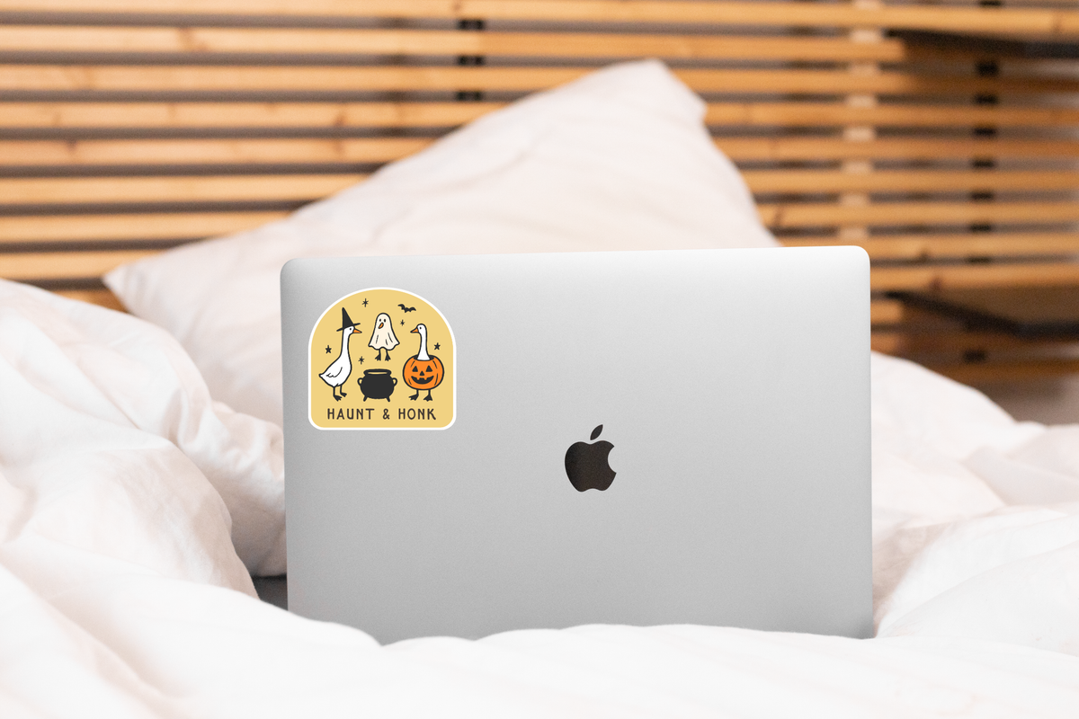 Haunt & Honk Sticker - silly, halloween, fall, ghost, witch