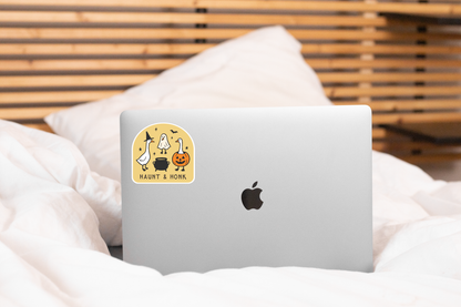 Haunt & Honk Sticker - silly, halloween, fall, ghost, witch