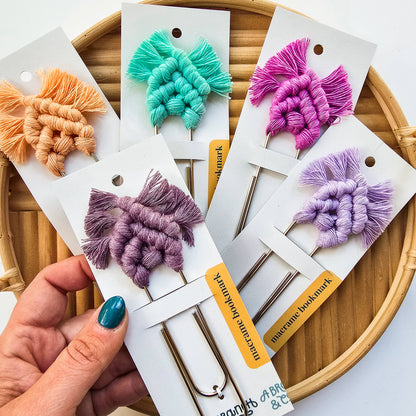 Handmade Macrame Bookmark – Boho Clip for Book Lovers: Fruit Punch