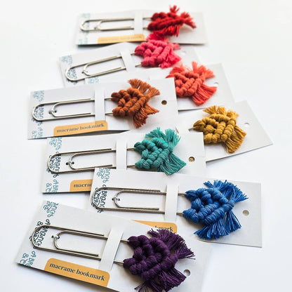Handmade Macrame Bookmark – Boho Clip for Book Lovers: Fruit Punch