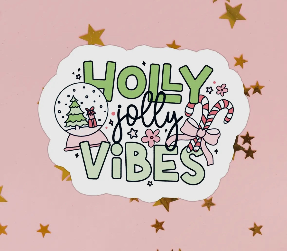 Holly Jolly Vibes Sticker