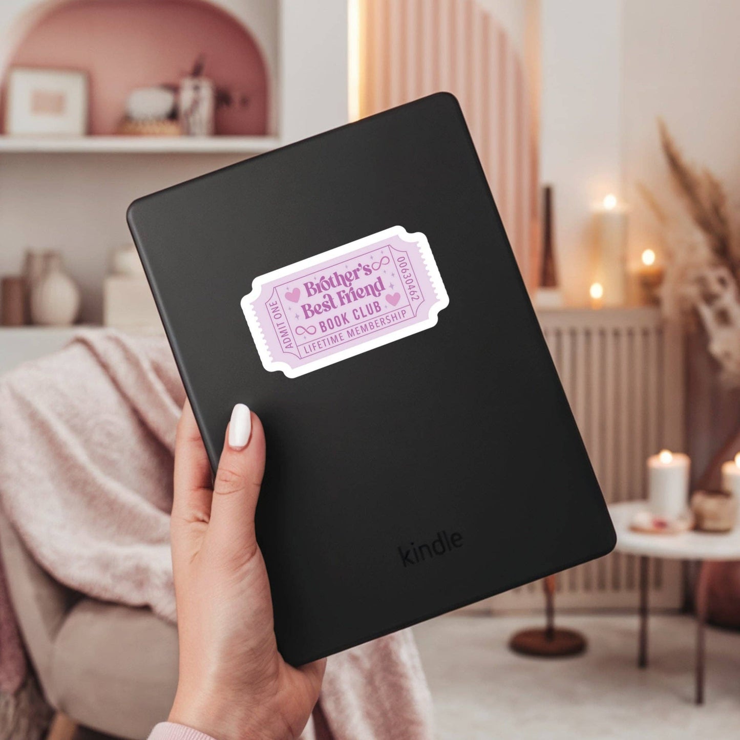 Brothers Best Friend Romance Book Ticket Book Reader Sticker – 3" Waterproof Bookish Sticker with Holo Overlay – Book Lover, Bookstore Merch