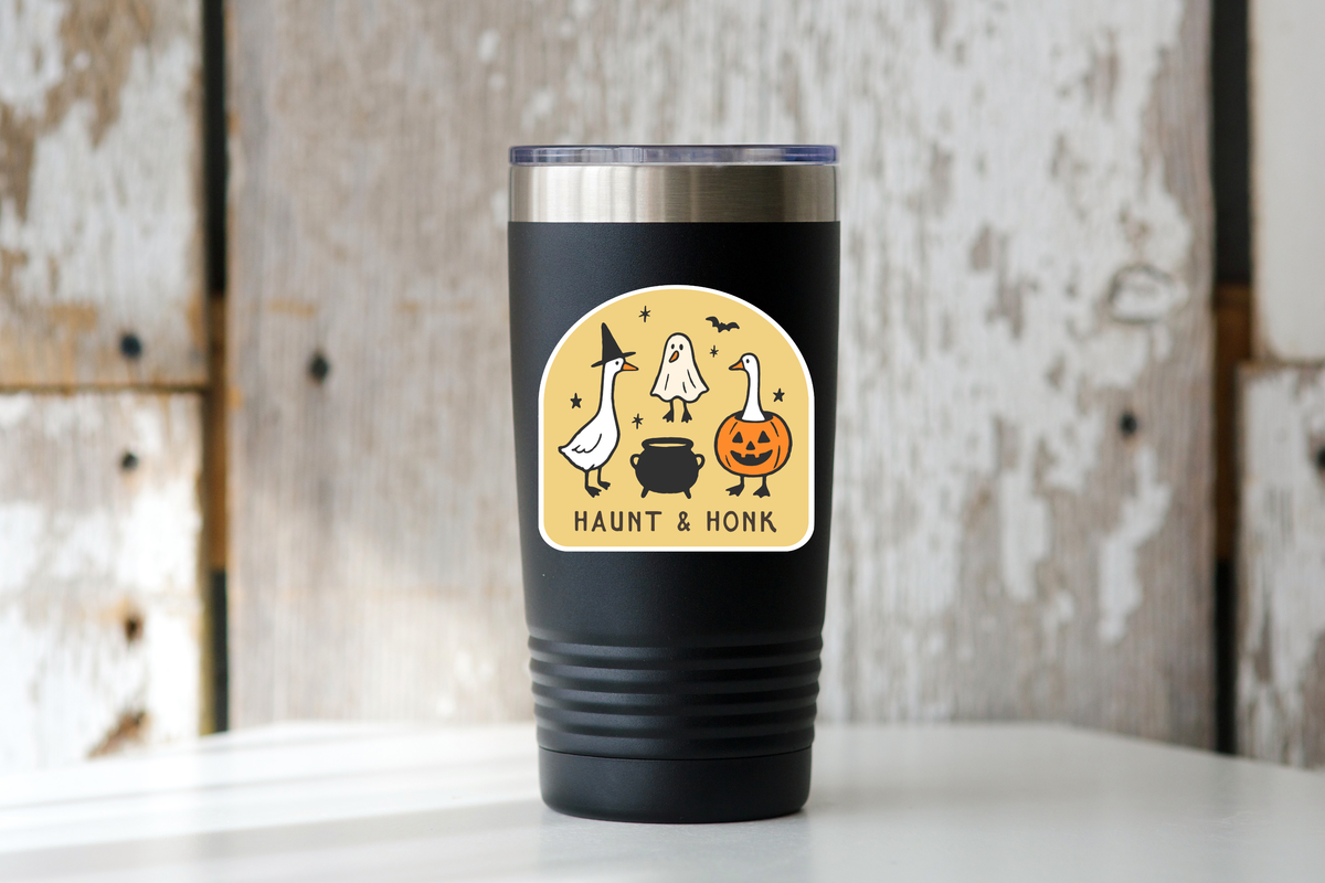 Haunt & Honk Sticker - silly, halloween, fall, ghost, witch