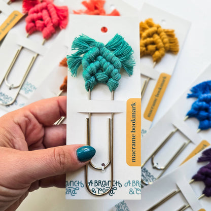Handmade Macrame Bookmark – Boho Clip for Book Lovers: Copper