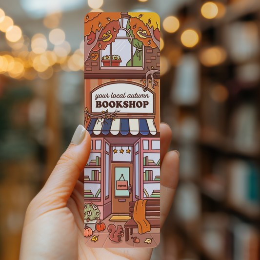 Local Autumn Bookshop Bookmark | Fall Reader