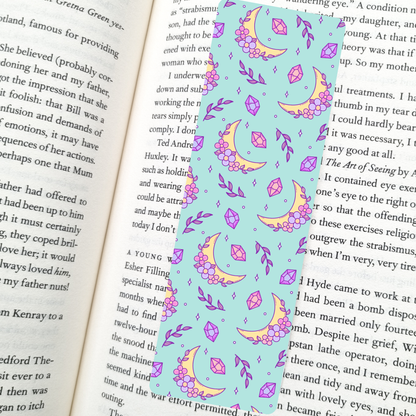 Crystal Moons Bookmark | Soft Matte Laminated 