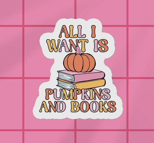 Pumpkins & Books Sticker