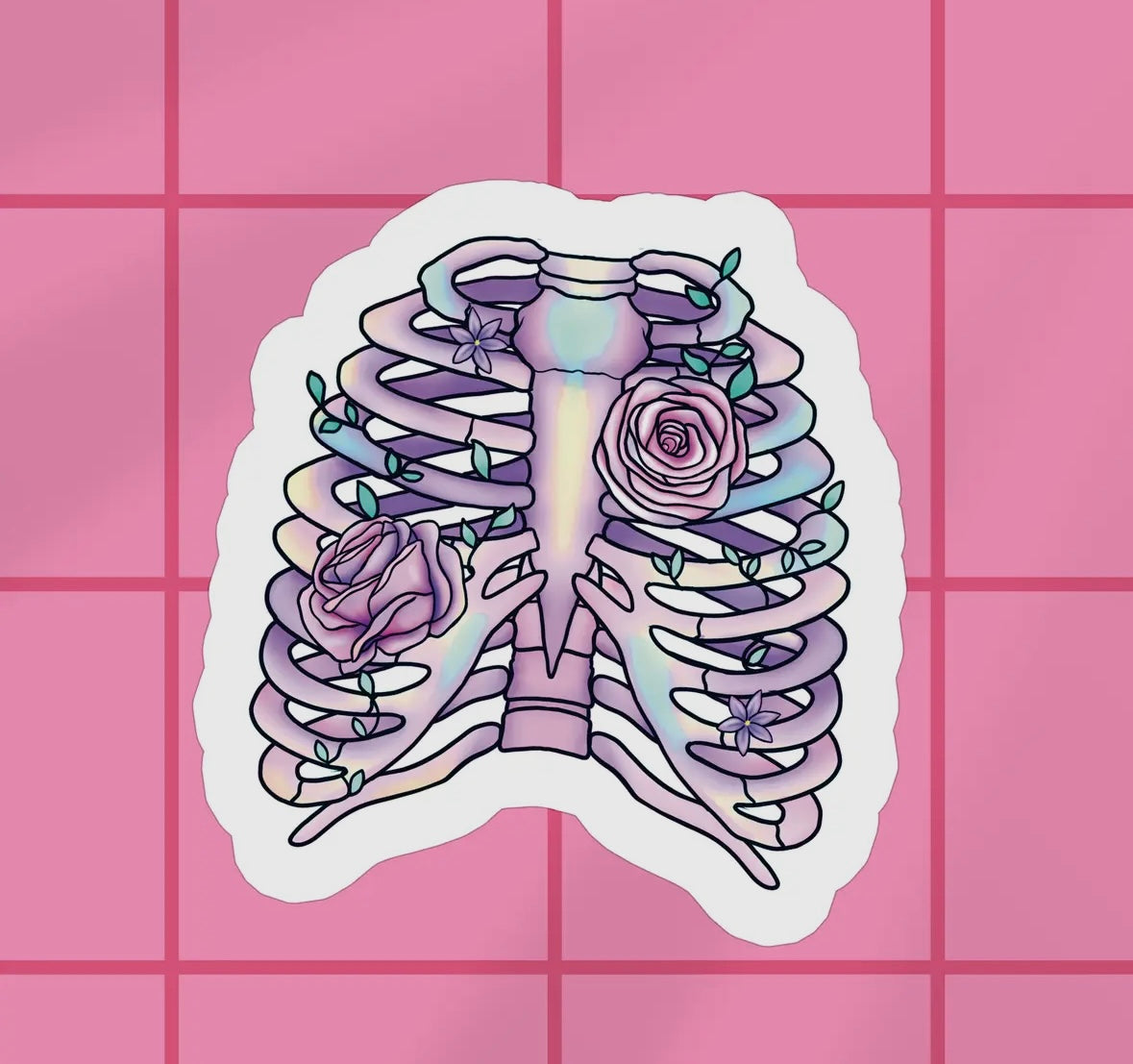Floral Ribcage Sticker