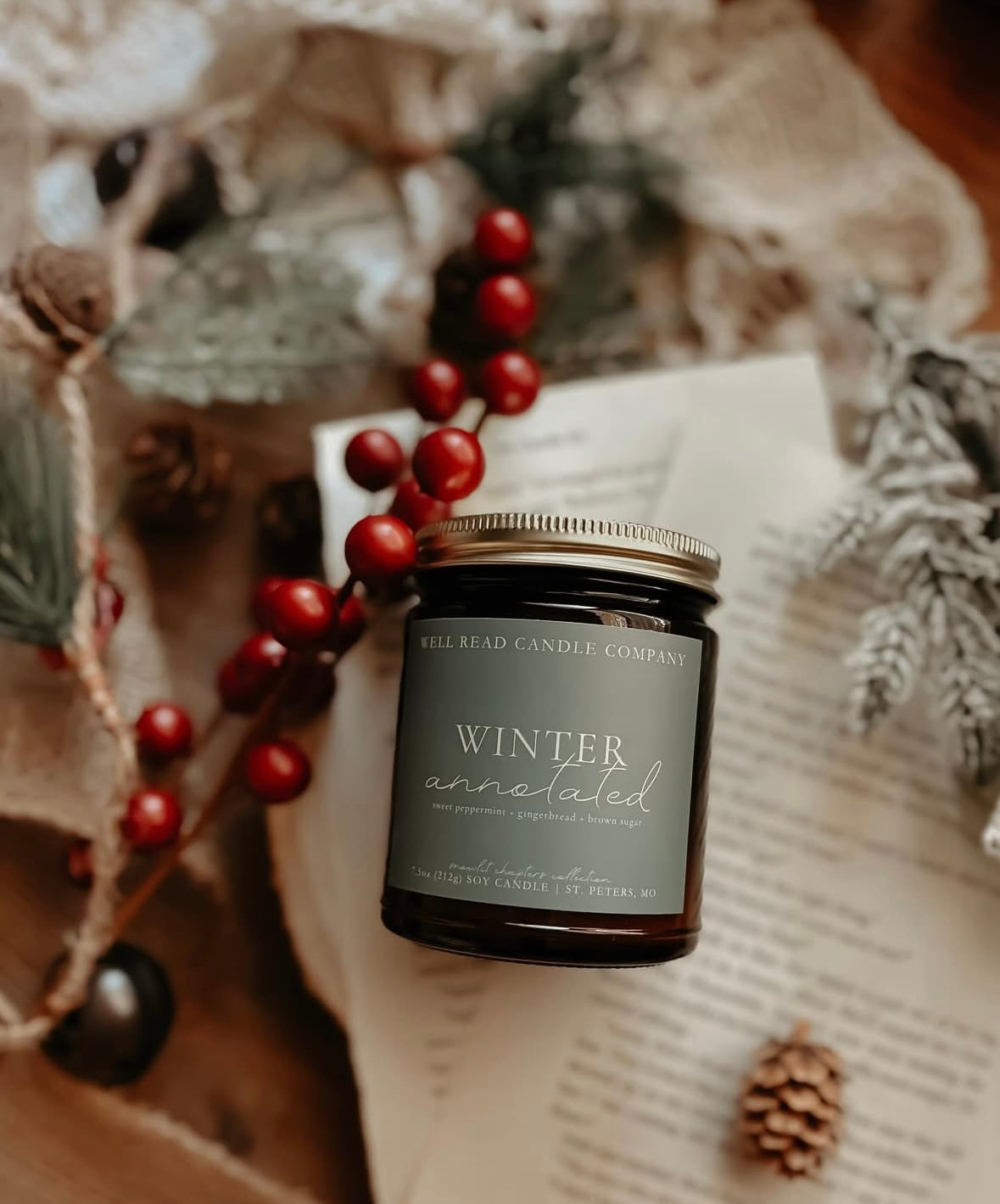 Winter Annotated Candle | Well Read Candle Company