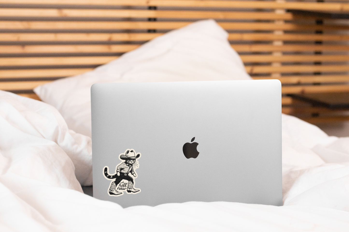 Oh Hell Naw Sticker - kitty, kitten, cat, cowboy, cowgirl