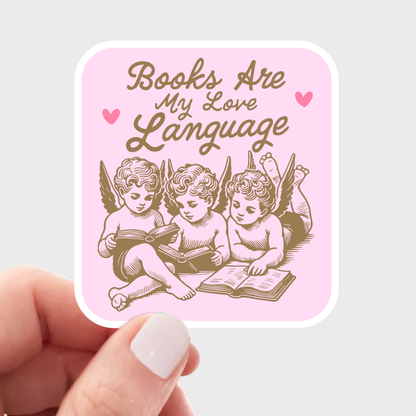 Books Are My Love Language Sticker - bookstore, reading