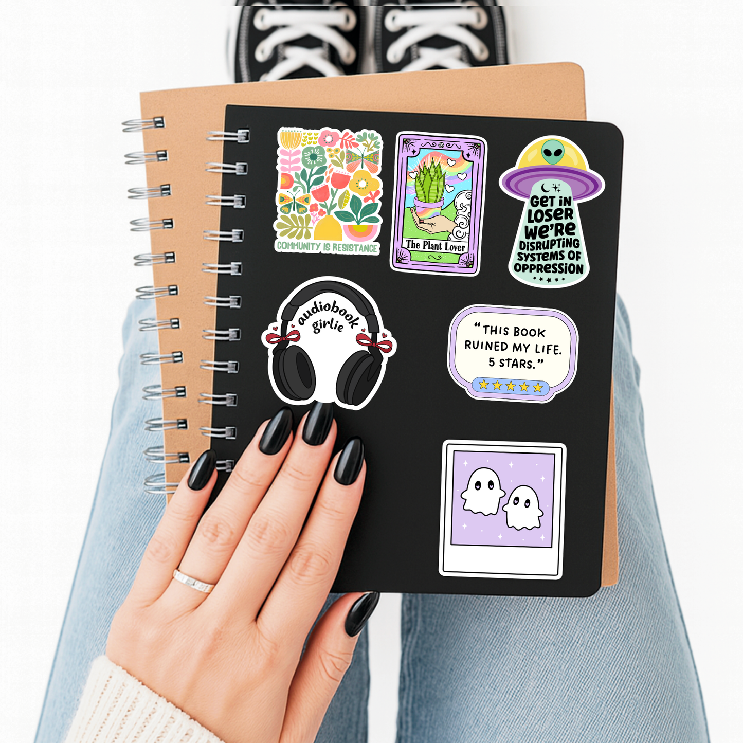 Cute Ghost Polaroid Sticker | Midnight Reader