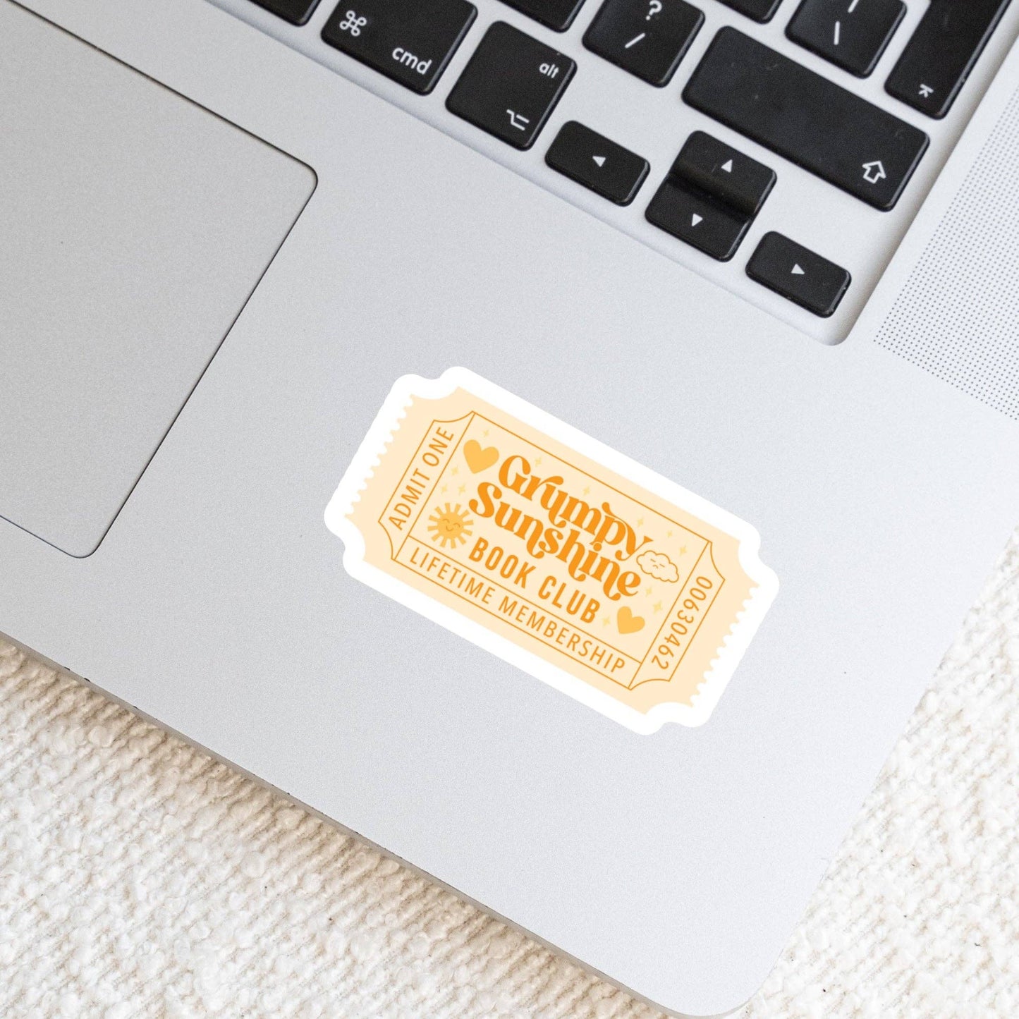 Grumpy Sunshine Book Club Book Reader Sticker – 3" Waterproof Bookish Sticker with Holo Overlay – Reading, Books, Reader Gift, Book Lover