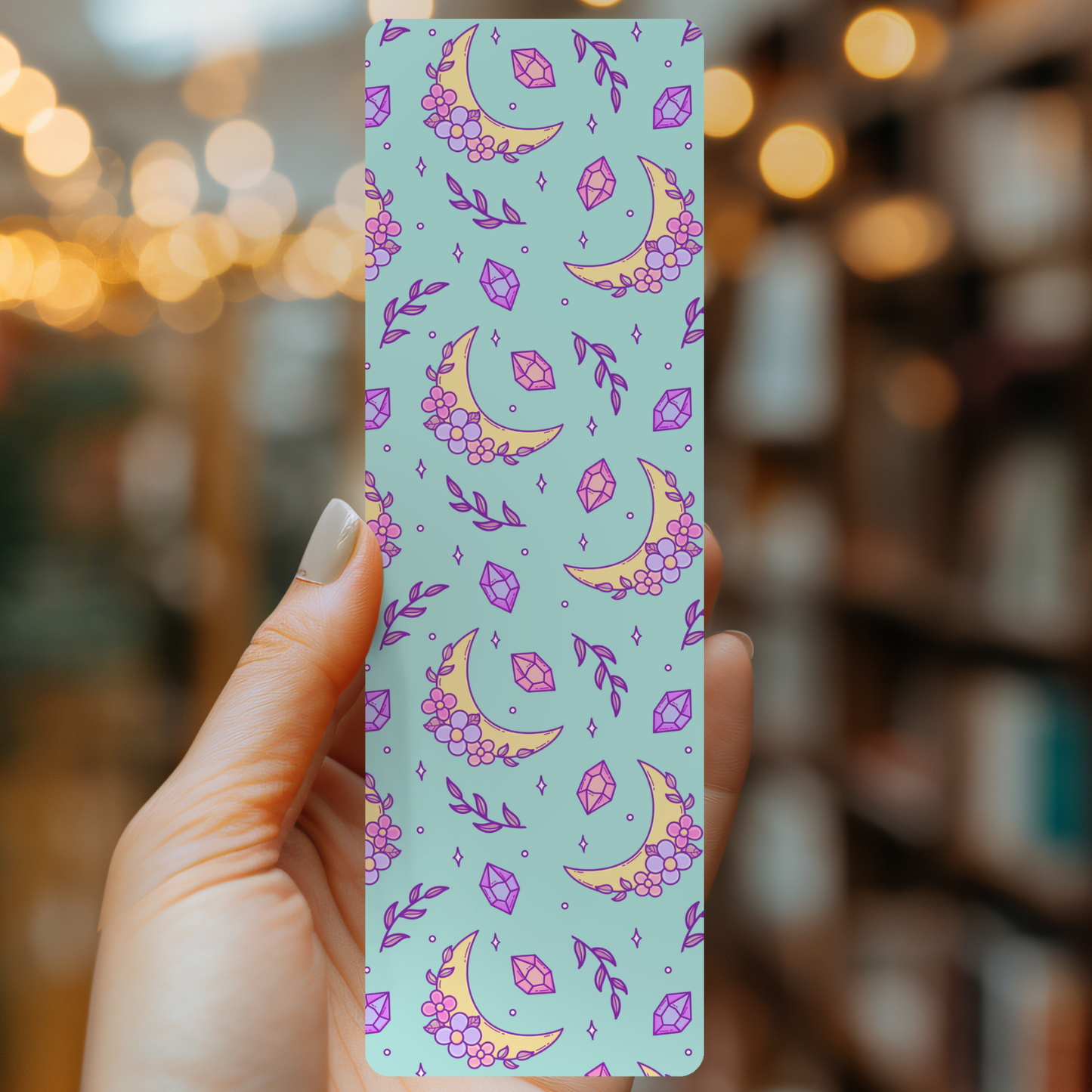 Crystal Moons Bookmark | Soft Matte Laminated 