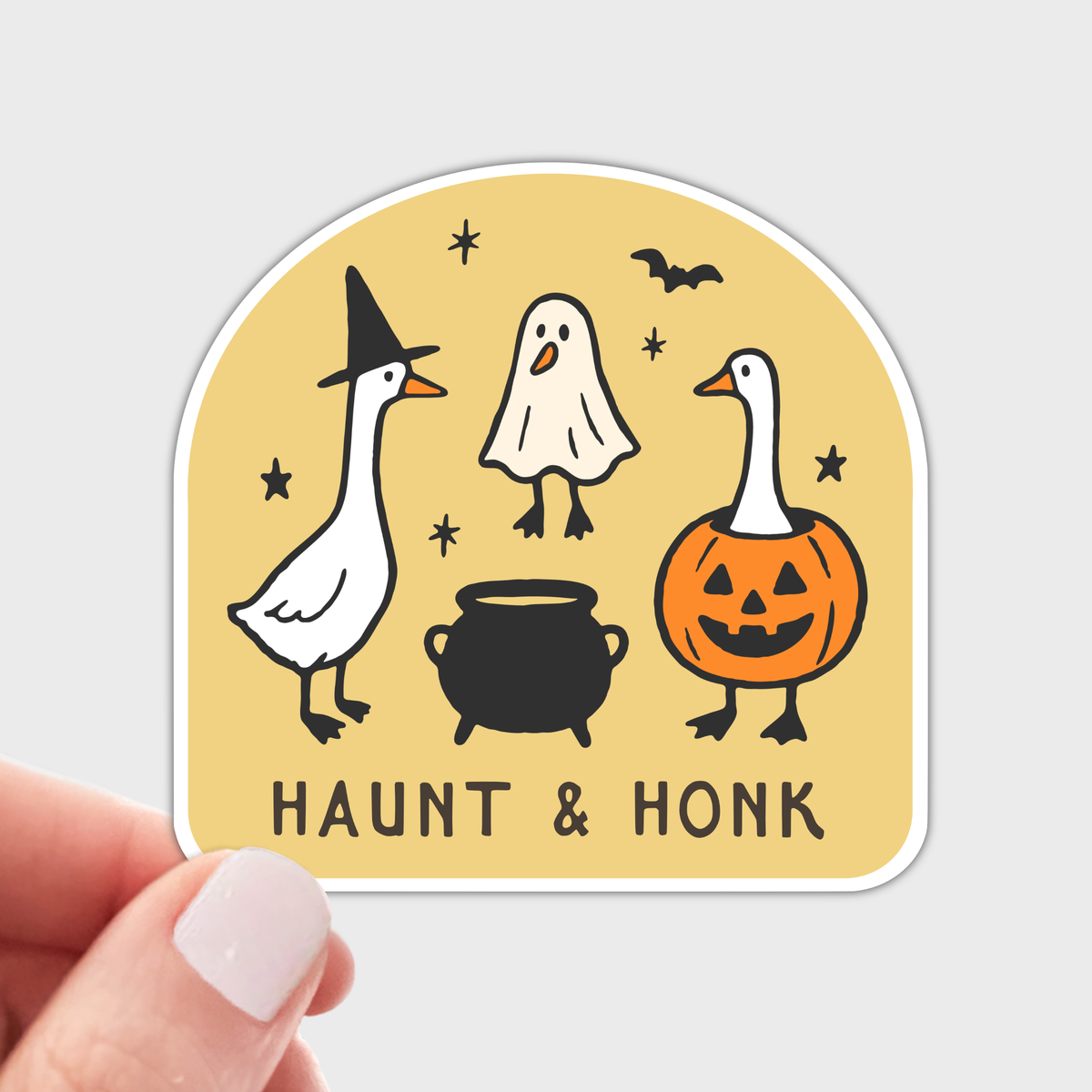Haunt & Honk Sticker - silly, halloween, fall, ghost, witch