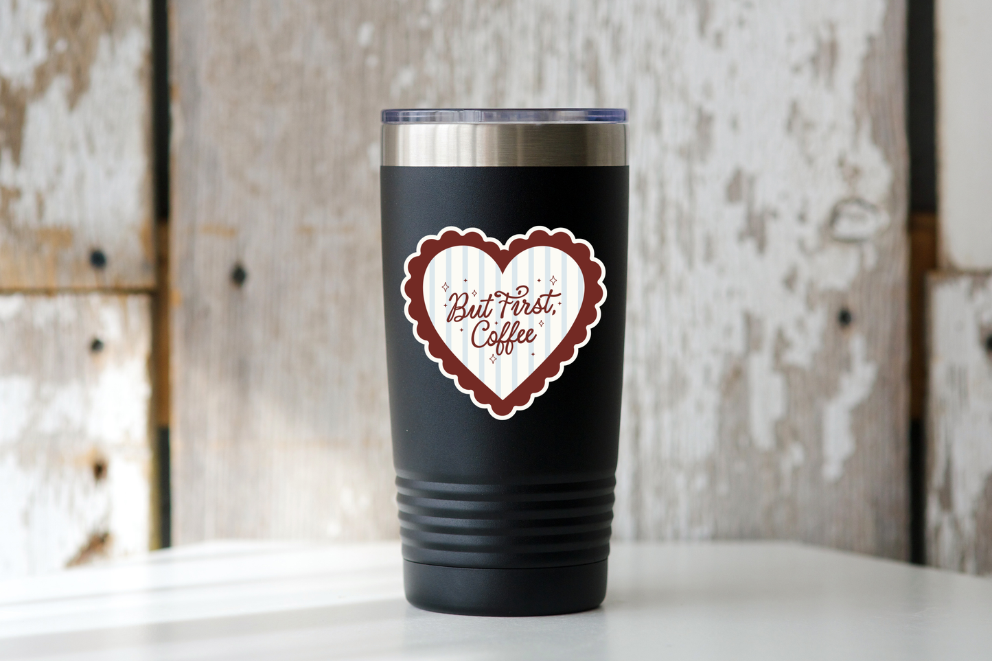 But First, Coffee Sticker - shop, coquette, cafe, women