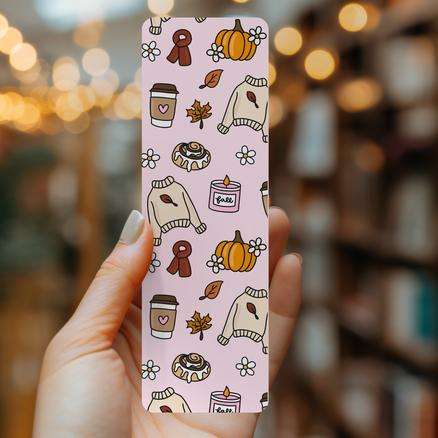 Cozy Fall Girlie Bookmark | Autumn Reader